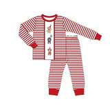 Red stripe dog balloon boys Happy Birthday pajamas