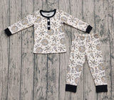Long sleeves firework kids boys Happy New Year pajamas