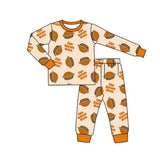 Long sleeves pumpkin pie kids Thanksgiving pajamas