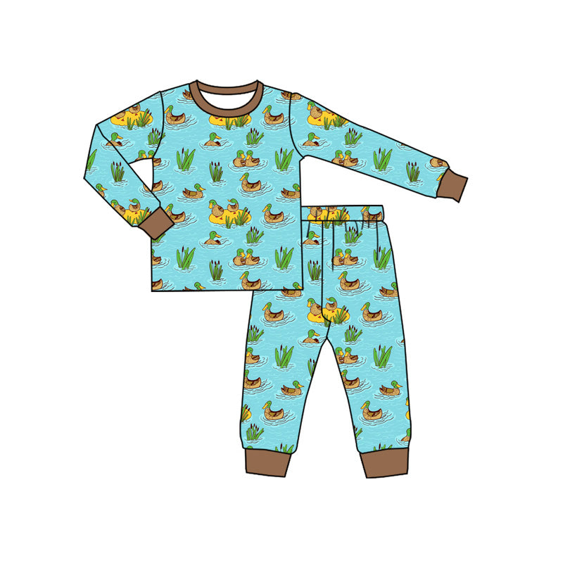 Long sleeves duck kids boys fall pajamas