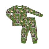 Santa hunting duck deer baby kids Christmas pajamas