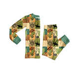 Wild west bull skull cactus western boys pajamas