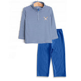 Blue stripe baseball pullover pants kids boys clothing