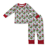Christmas lighting green face baby kids pajamas