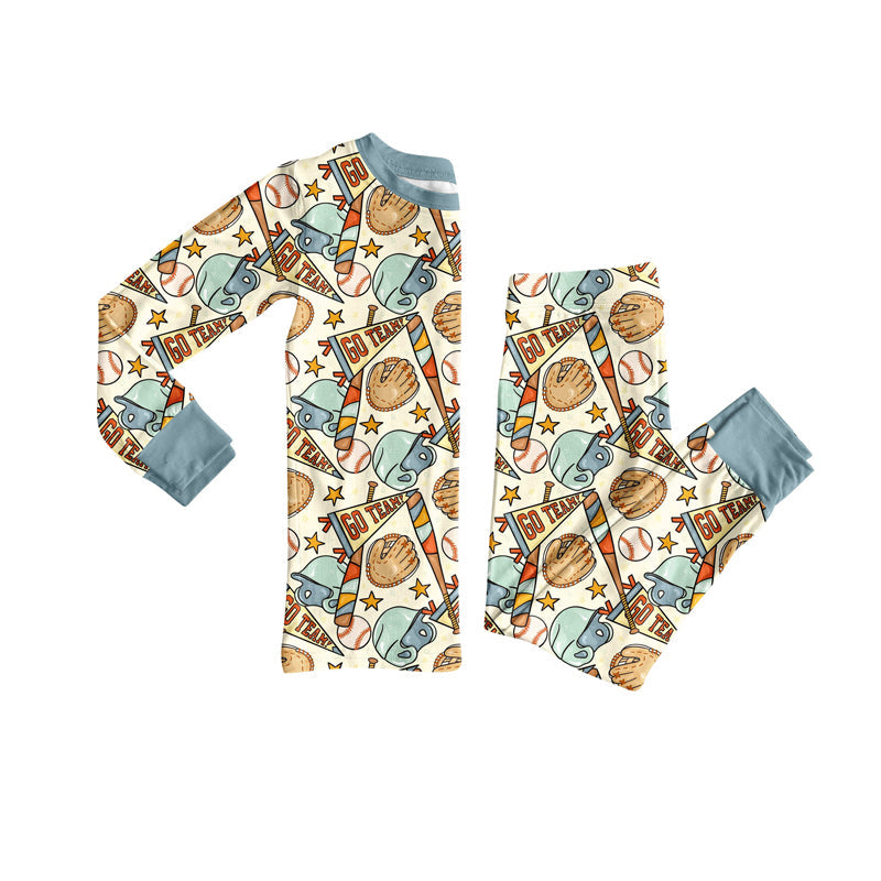 Long sleeves go team baseball top pants boys pajamas