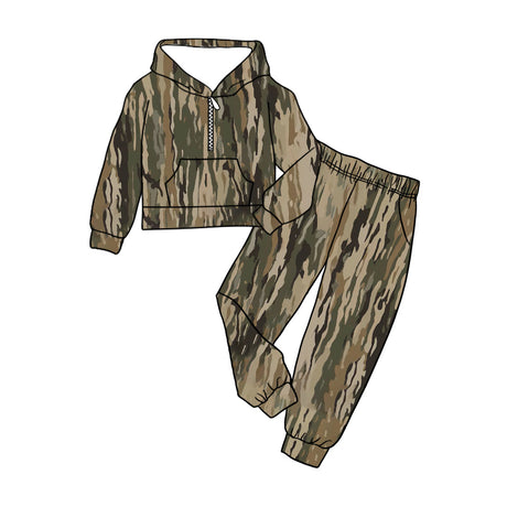 Camo zip hoodie pants hunting kids clothes