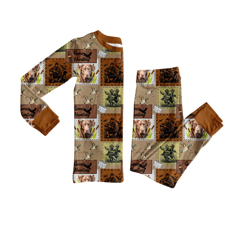 Gone hunting dog duck top pants kids boys pajamas