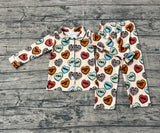 Cow heart boys western valentine's button down pajamas