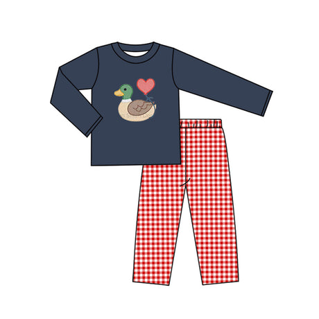 long sleeve valentine's duck boy outfits