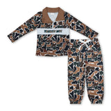 Mama's boy embroidery camo zipper pullover pants clothing