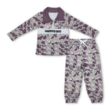 Mama's boy embroidery camo zipper pullover pants outfits