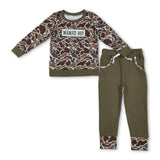 Mama's boy camo top olive pants children outfits