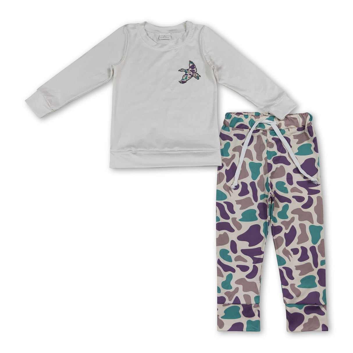 Long sleeves duck top camo pants kids boys outfits