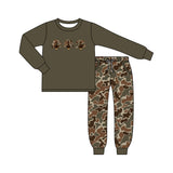 Long sleeves turkey brown camo pants boy Thanksgiving outfits