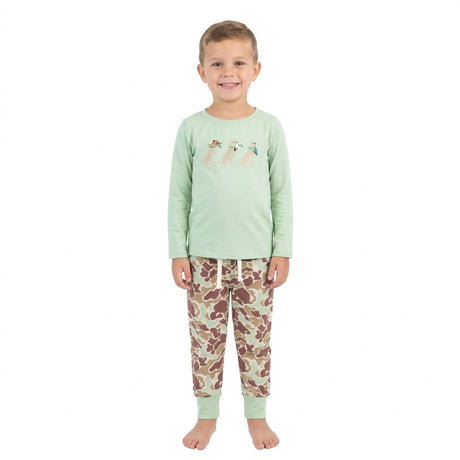 Long sleeves duck dog embroidery camo boys outfits