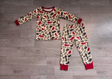 Long sleeves camo santa kids boys Christmas pajamas
