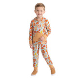 Long sleeves turkey zipper hoodie pants boy Thanksgiving set