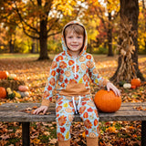Long sleeves turkey zipper hoodie pants boy Thanksgiving set