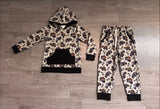 Long sleeves trucks flag hoodie pants boys clothing set