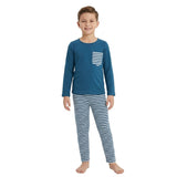 Long sleeves stripe pocket top pants kids boys outfits