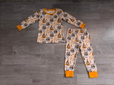 Long sleeves top pants boys Happy New Year pajamas set