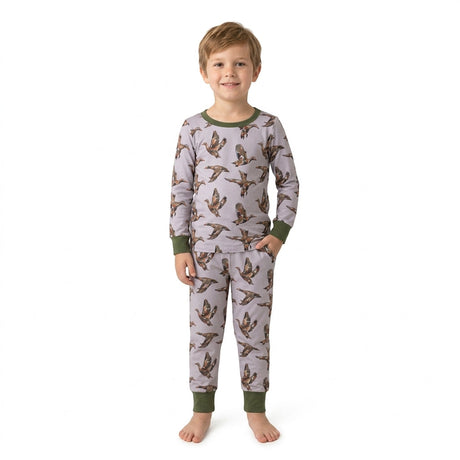 Long sleeves camo duck hunting kids boys pajamas