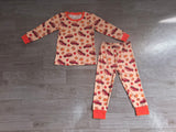 Long sleeves pumpkin truck kids pajamas set
