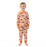 Long sleeves pumpkin truck kids pajamas set