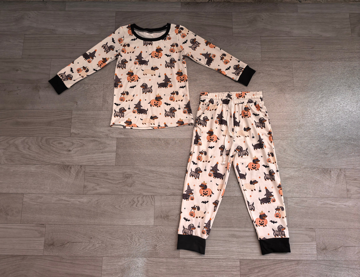 Pumpkin dog top pants Halloween boys pajamas
