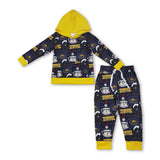 Long sleeves ring believe kids boys Christmas hoodie set