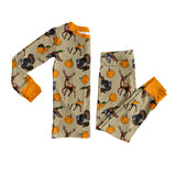 Long sleeves deer duck turkey pumpkin boy fall pajamas