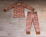 Long sleeves deer camo top pants boys Christmas pajamas