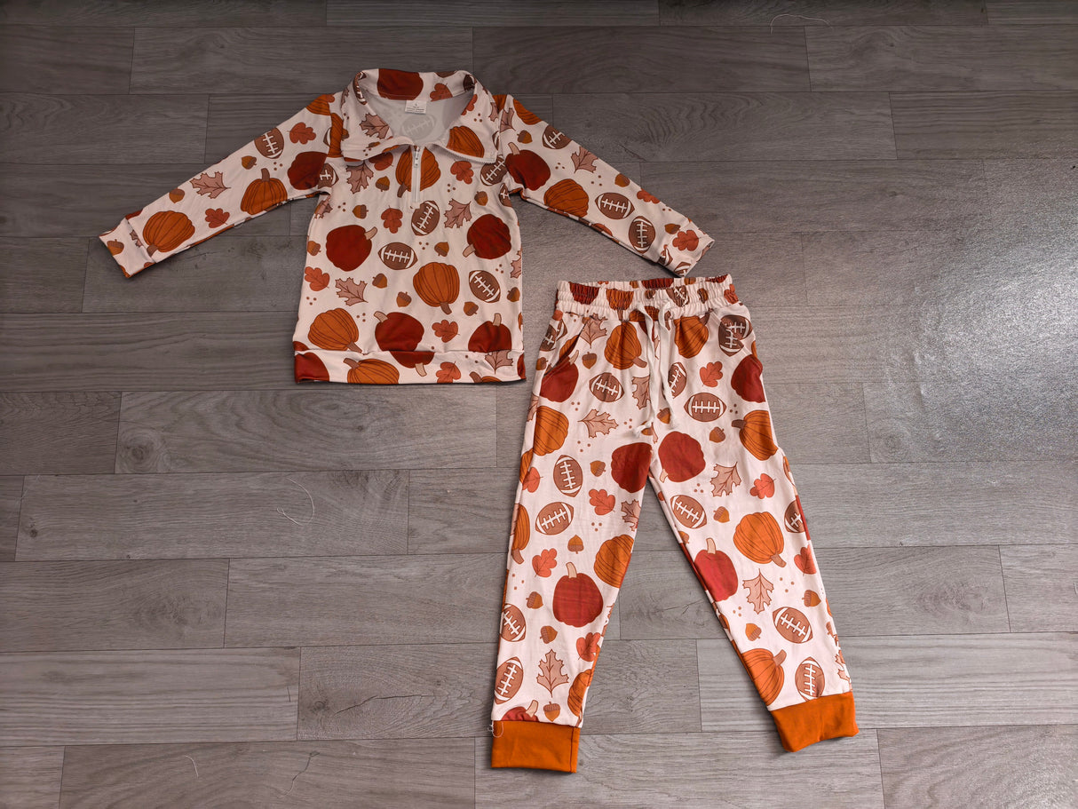 Pumpkin leaves pullover pants kids boys fall outfits