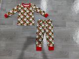 Long sleeves camo santa top pants boys Christmas outfits