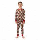 Long sleeves camo santa top pants boys Christmas outfits