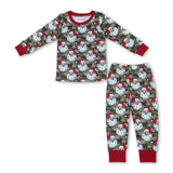Long sleeves camo santa top pants boys Christmas outfits
