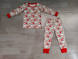 Red long sleeves camo santa kids boys Christmas pajamas