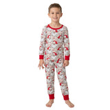 Red long sleeves camo santa kids boys Christmas pajamas