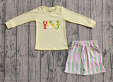 Crawfish pelican alligator top shorts boys Mardi Gras outfits