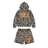 Long sleeves camo orange T hoodie shorts boys team outfits