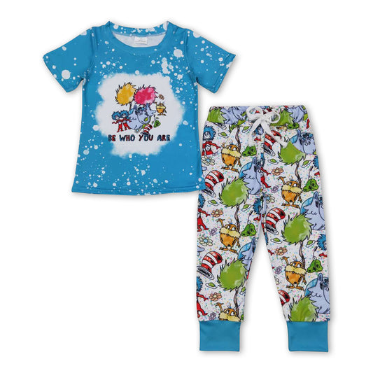 Be who you are cat top pants boy clothing set