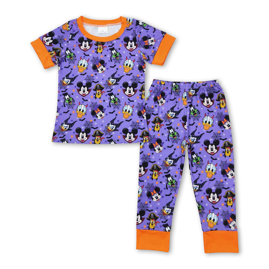 Purple bat mouse duck baby kids Halloween pajamas