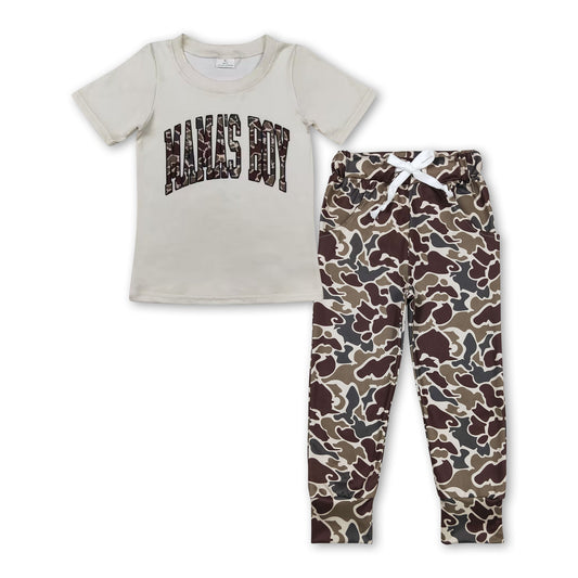 Mama's boy top camo pants kids boys clothing set