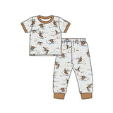 Khaki short sleeves duck kids boys pajamas