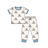 Short sleeves light blue pelican kids boys pajamas