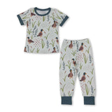 Short sleeves duck grass kids boys pajamas