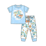 Bleached top dinosaur eggs pants kids boys Easter clothes