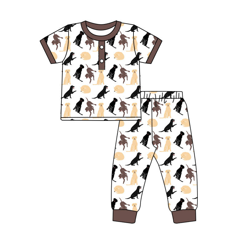Short sleeves hunt dog baby kids pajamas