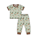 Short sleeves duck top pants baby kids pajamas