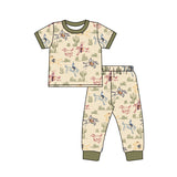Short sleeves cactus rodeo kids boys western pajamas